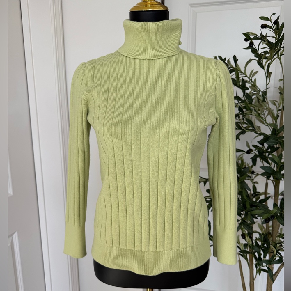Talbots‎ Ribbed Turtleneck Sweater Green